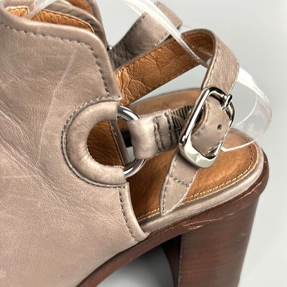 Frye Delaney Harness Leather Slingback High Heel Peep Toe Sandals US 7 - Picture 9 of 15